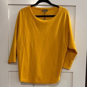 Mila Milano NWT Women's Sunflower Boatneck Sweater.  3/4 Sleeve.  Size Large.